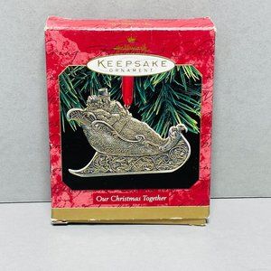 Our Christmas Together Hallmark Keepsake Ornament 1997 Couple Sleigh Ride
